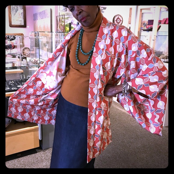 Vintage Batik Lined Kimono Jacket - Picture 1 of 9